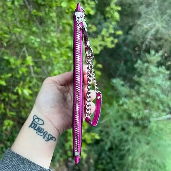 COACH VINTAGE Madison Leather Wristlet Wallet Clutch Fuchsia Pink w Silver Hardw - Picture 4 of 6